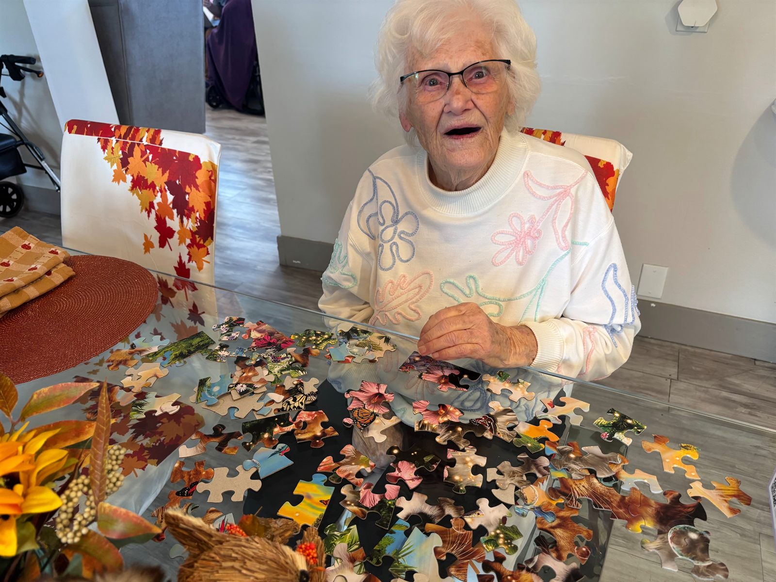 A jigsaw puzzle in progress