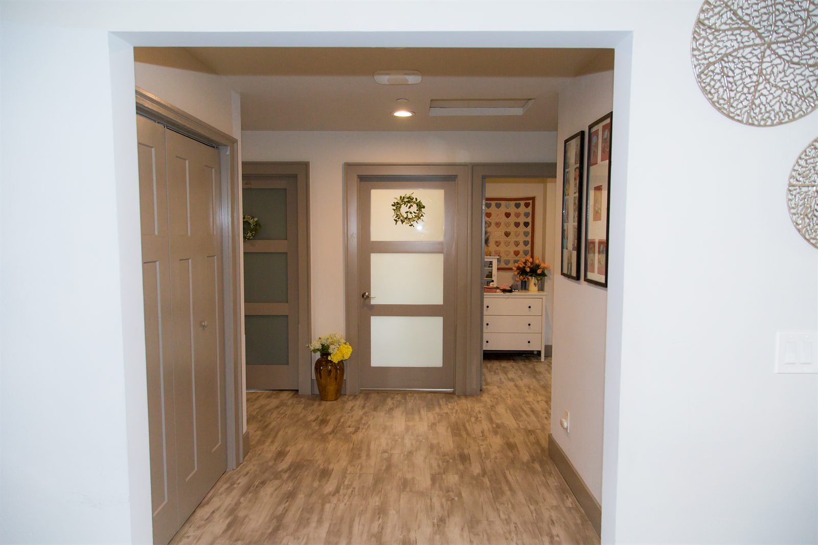 Entry hallway with wide doorways