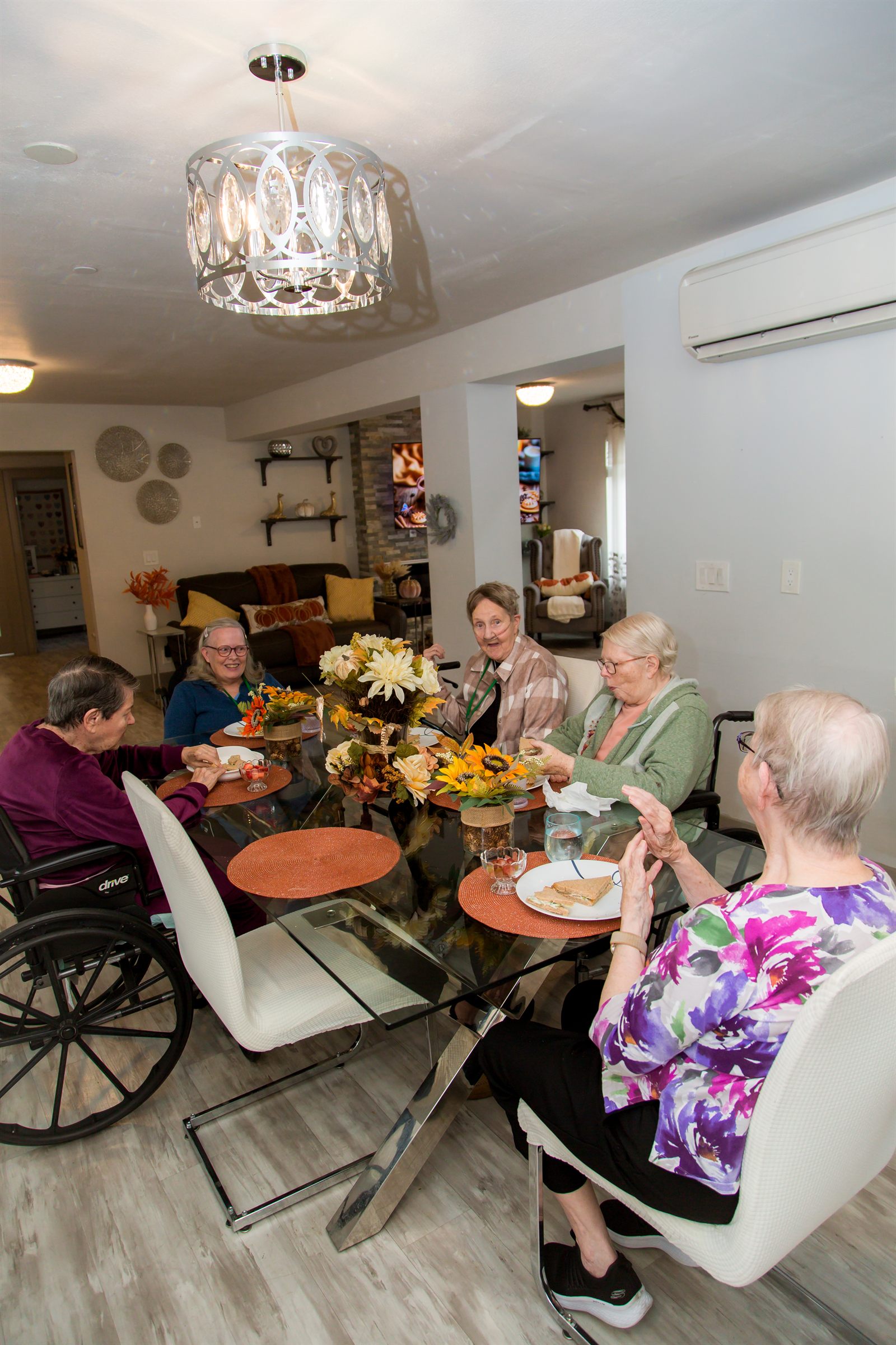 Lunch together at the dining table